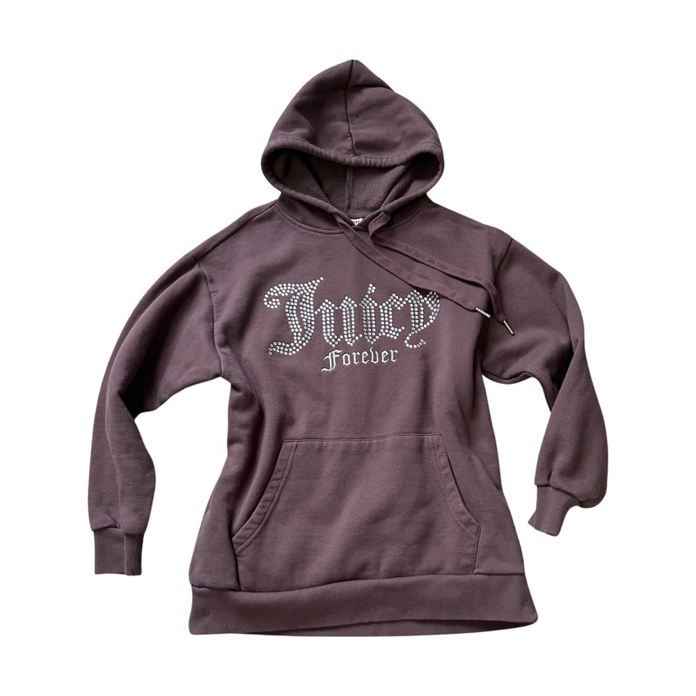 Rhinestone studded brown hoodie sweatshirt S small Juicy Couture X Forever21
